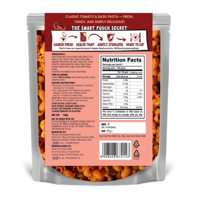 Tomato & Basil Pasta (150 gm)